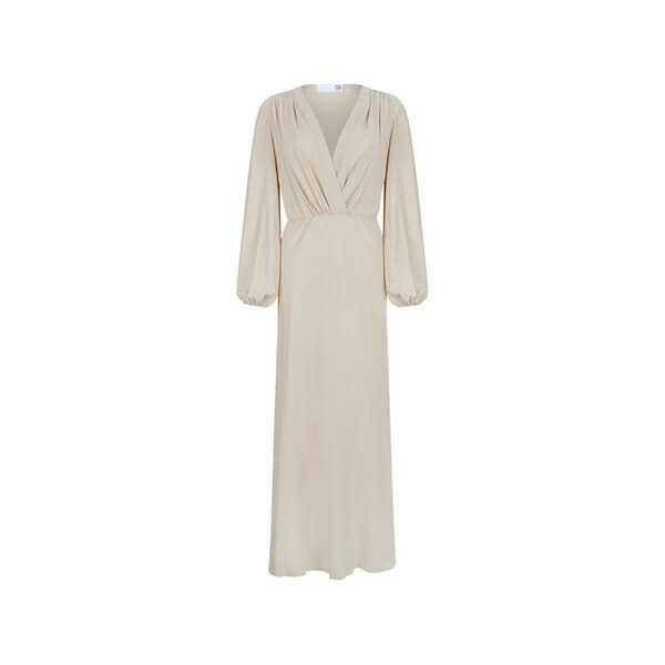 ドゥオッド レディース 衣裳 トップス Gathered-detail long-sleeve maxi dress Neutrals