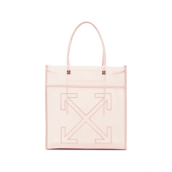 象牙色 レディース トートバッグ 御徒面子 Market arrows mesh tote bag Pink