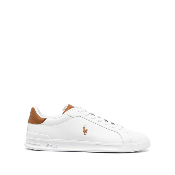 ラルフローレン メンズ スニーカー シューズ Logo-embroidered low-top sneakers White