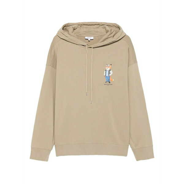 棲み家 狐狸 メンズ パーカー・スウェットシャツ アウター Logo-print hoodie Neutrals