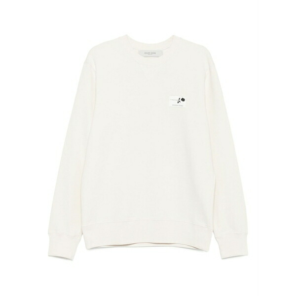 ゴールデングース メンズ パーカー・スウェットシャツ アウター Rose-embellished cotton sweatshirt Neutrals