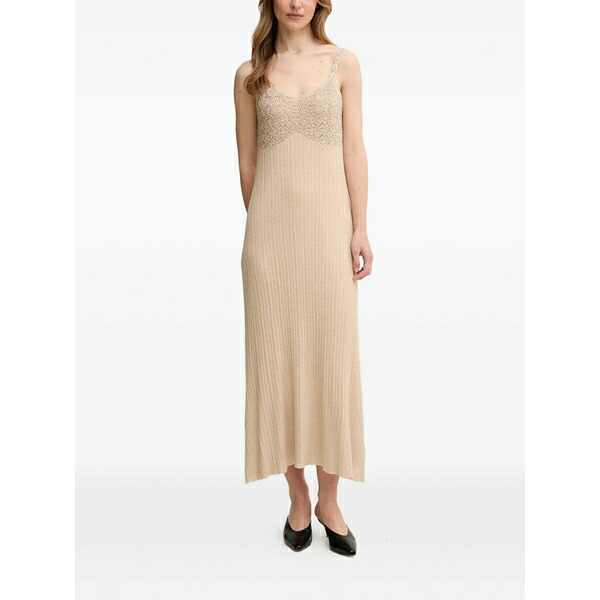 ホスイントロピア レディース 衣裳 トップス Embellished strap MIDI dress Neutrals