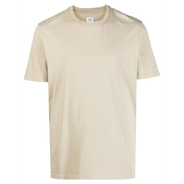 シーピーカンパニー メンズ ティーシャツ トップス Embroidered-logo t-shirt  Neutrals