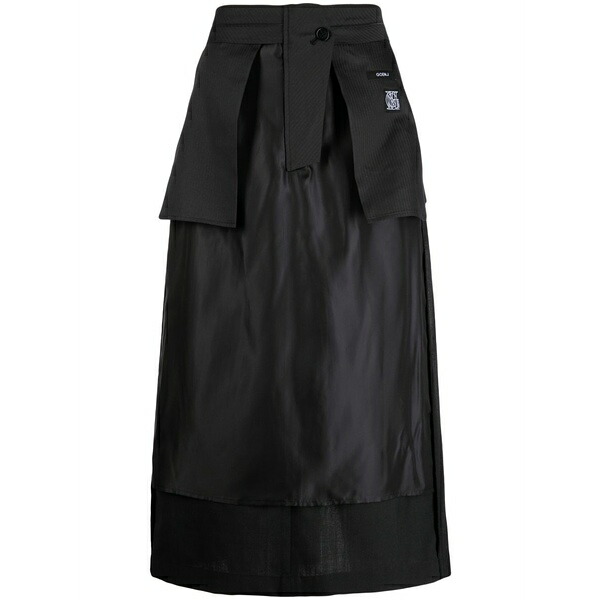 ゴエンジェイ レディース スコート ボトムス Inside-out MIDI skirt Black