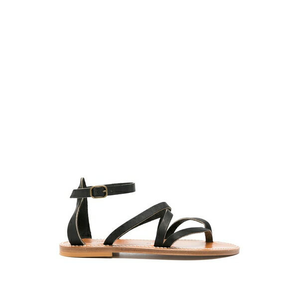 鉄道車両・手玉 レディース サンダル シューズ Strappy flat sandals Black