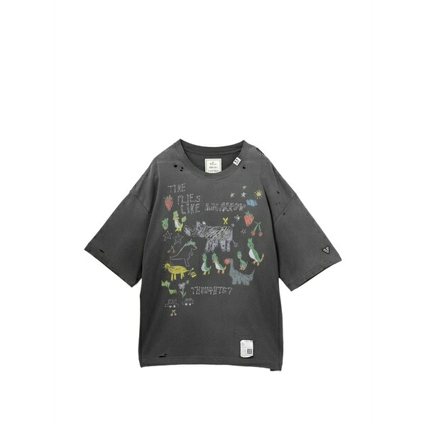 ミハラヤスヒロ メンズ ティーシャツ トップス Distressed graphic t-shirt Grey