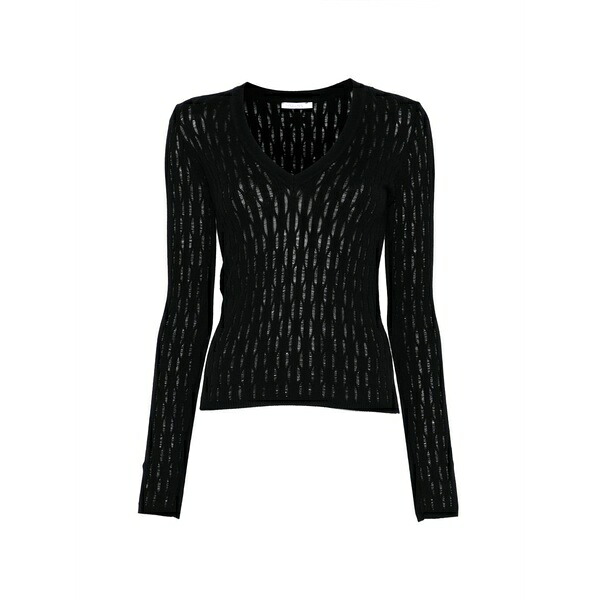 パトリツィア ペペ レディース 編み物\u0026プルオーバー アウター V-neck sweater Black