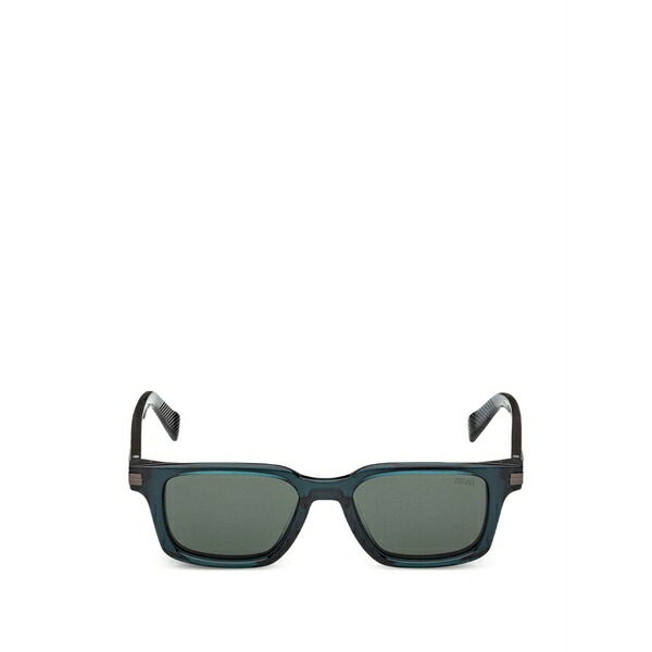 ゼニア メンズ サングラス・アイウェア アクセサリー Rectangle-frame sunglasses Green｜asty