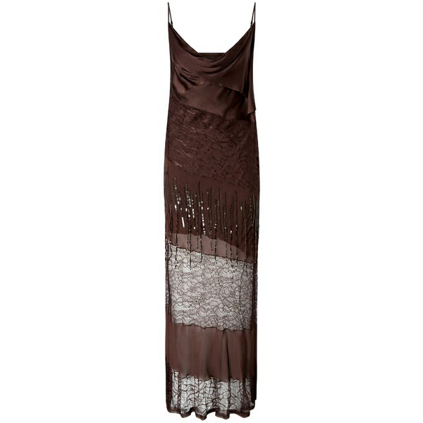 ピンコ レディース 衣裳 トップス Panelled maxi dress Brown