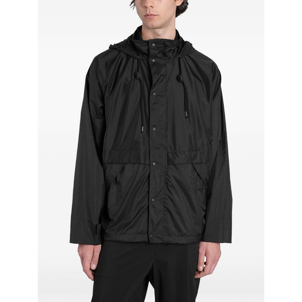 アスペジ メンズ 上衣＆上衣 アウター Hooded press-stud jacket Black