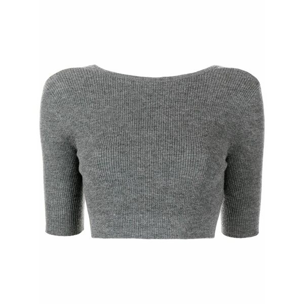 カシミヤ はたご屋 優しいこと レディース 編み物\u0026ティーシャツ アウター Liza open-back crop top Black