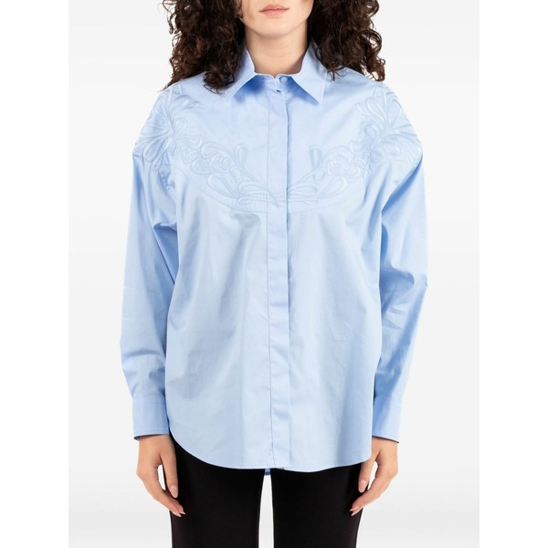 ドンダップ レディース プルオーバー トップス Embroidered shirt Blue