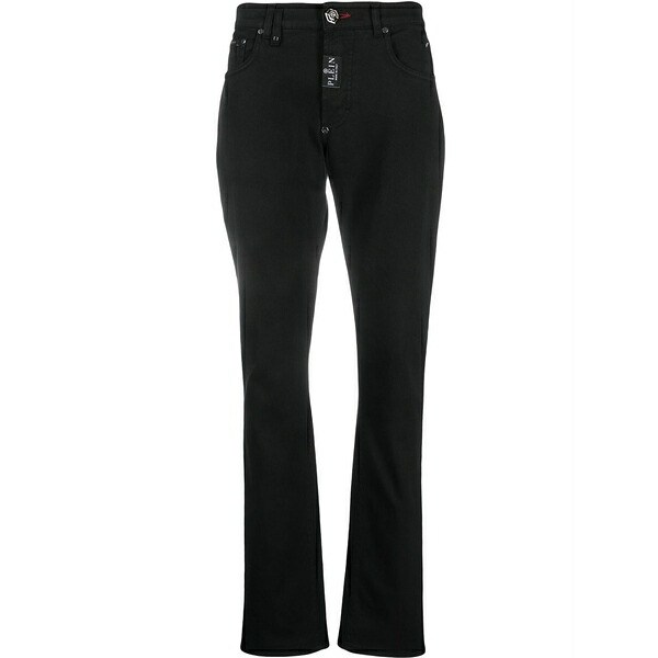フィリップ飾り気のない メンズ ジーンズズボン下 ボトムス Hexagon mid-rise slim-cut jeans  Black