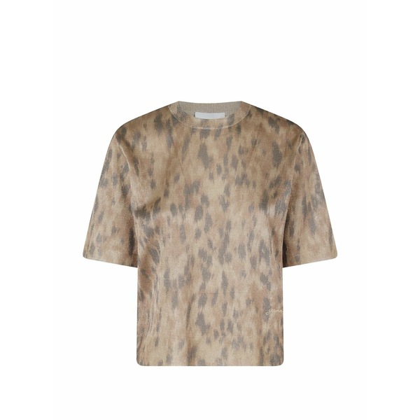 ガニー レディース ティーシャツ トップス Leopard-print t-shirt Brown