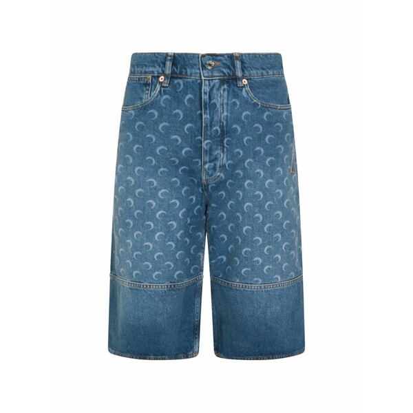 米国海兵隊員 独居室 レディース 心地よいズボン下 ボトムス Moon-print panelled shorts Blue