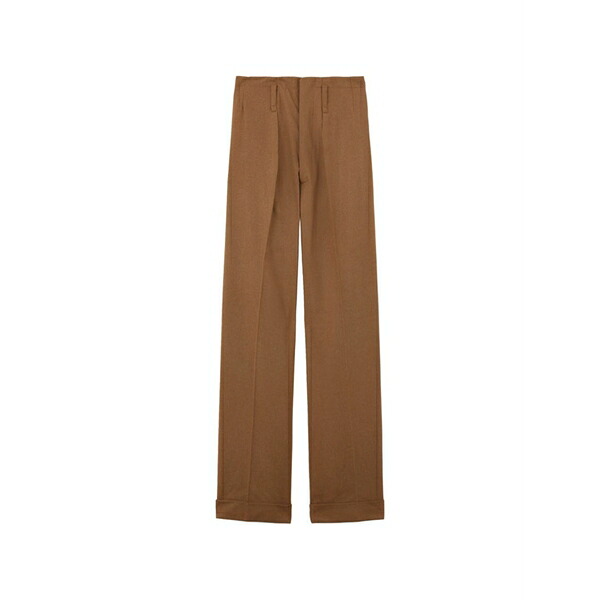 フォルテラ レディース 心地よいズボン下 ボトムス Farrah pleated high-waisted trousers Brown