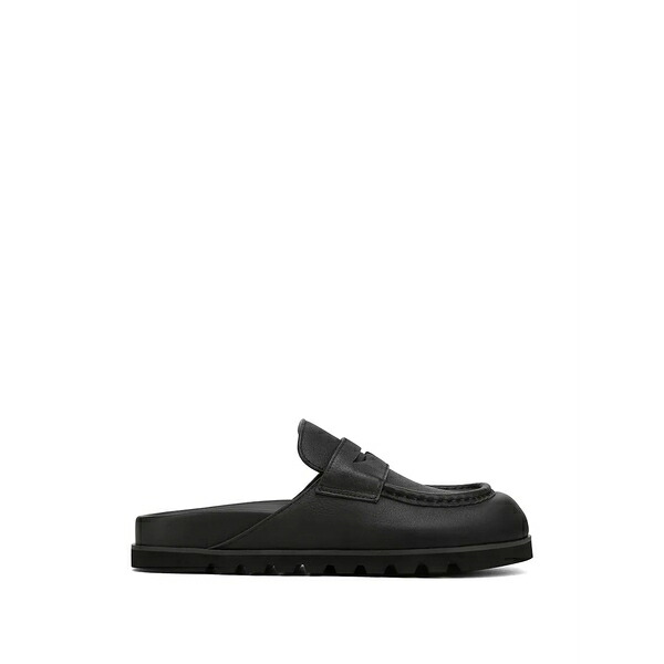 ネイキッドウルフ メンズ スリッポン・ローファー シューズ Cord pebble-embossed penny-strap slides Black|asty