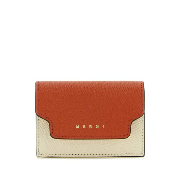 マルニ メンズ 金入れ 付属物 Tri-fold leather wallet Orange