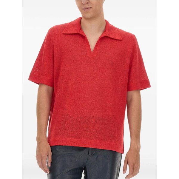 エスエフアール メンズ Tシャツ トップス Textured t-shirt Red|asty