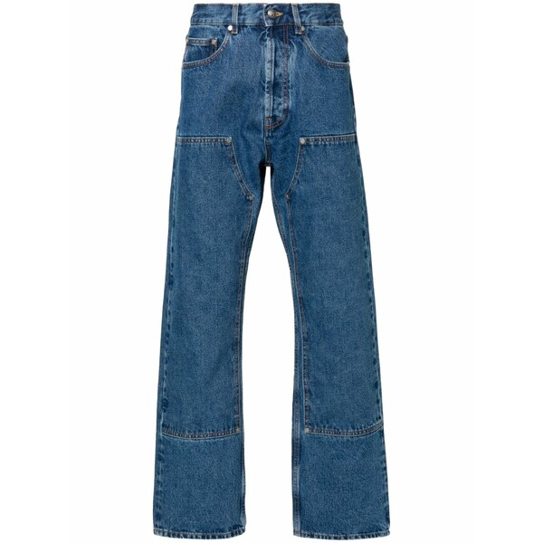 パーム・エンジェルス メンズ ジーンズズボン下 ボトムス Logo-embossed straight-leg jeans Blue