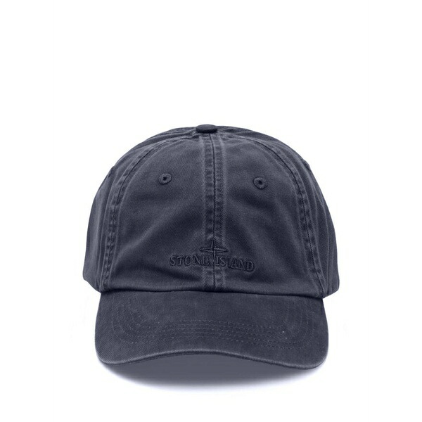 ストーンアイランド メンズ かぶり笠 佩び物 Logo-embroidered baseball cap Blue