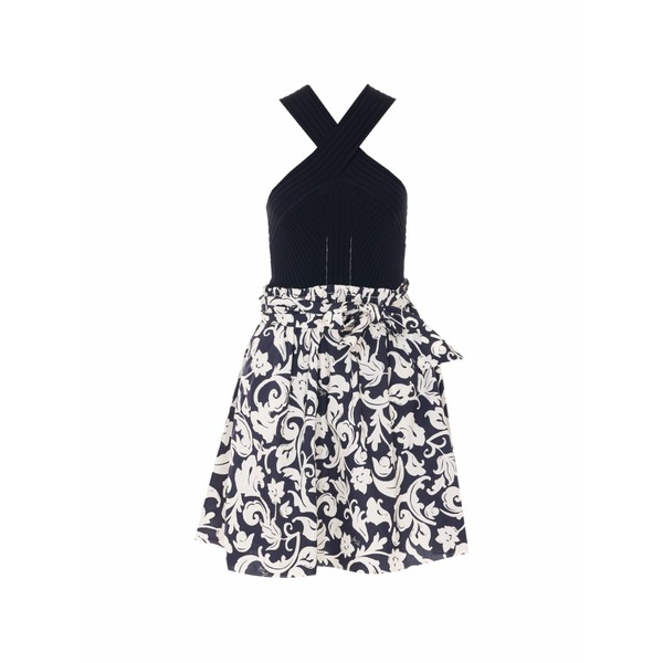 リュージョー レディース 衣裳 トップス Criss-cross floral-print dress Black