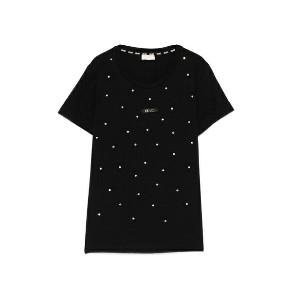 リュージョー レディース ティーシャツ トップス  logo-patch t-shirt Black