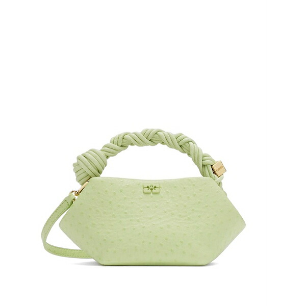 ガニー レディース トートバッグ 御徒面子 Mini bou ostrich-effect tote bag Green