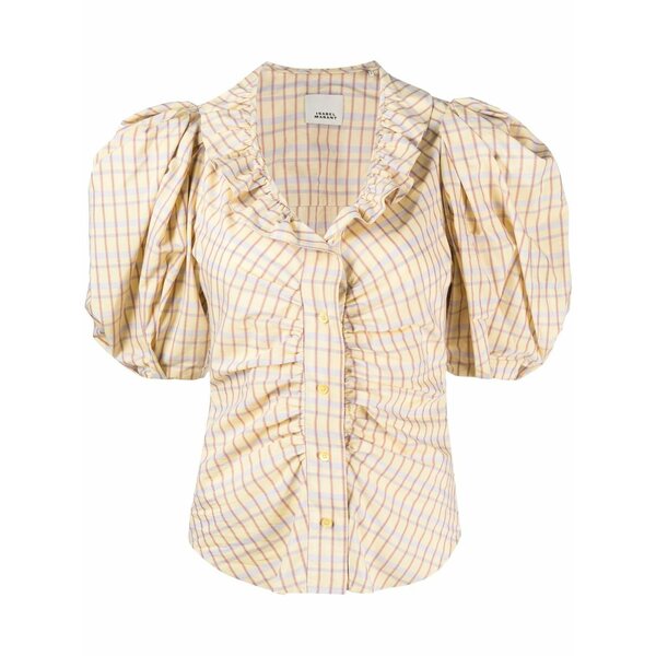 イザ呼びりん マラン レディース ティーシャツ トップス Catalia puff-sleeve blouse Yellow