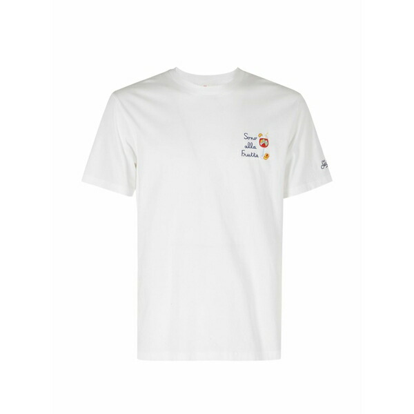 エムシーツーセイントバース メンズ プルオーバー トップス Portofino embroidered t-shirt White