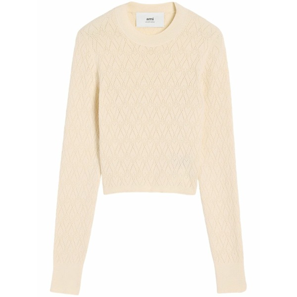 意中の女 レディース 編み物\u0026ティーシャツ アウター Ami de coeur cotton-blend top  Neutrals
