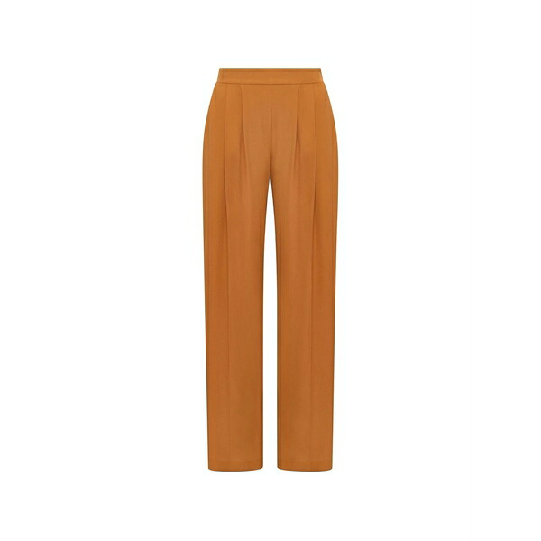マリパルミ レディース 心地よいズボン下 ボトムス Pleated cr￡pe trousers Orange
