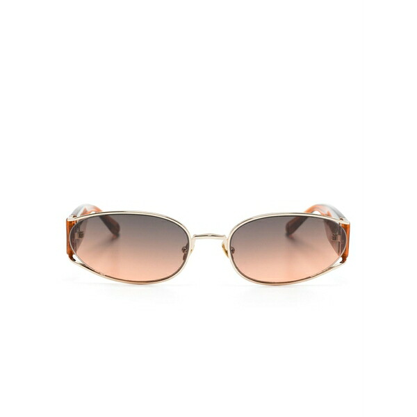 リンダ ファロー レディース 黒眼鏡＆アイウェア 添え物 Shelby oval-frame sunglasses Gold