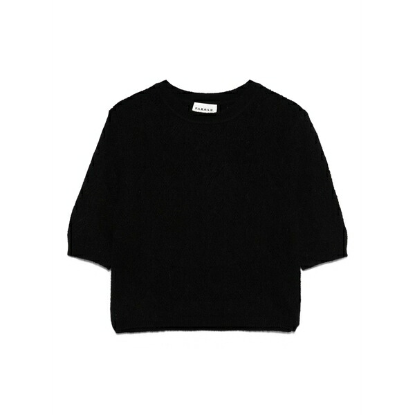 パロッシュ レディース 編み物\u0026ティーシャツ アウター  round-neck sweater Black