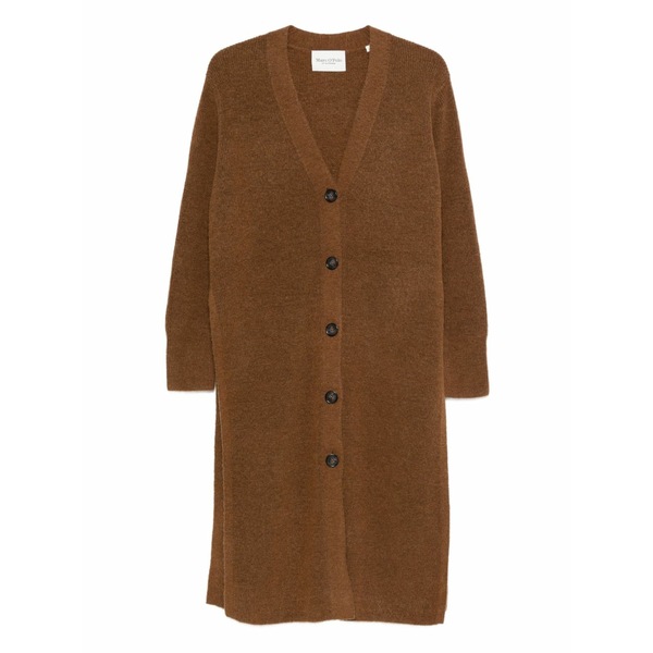 マルコポーロ レディース コート アウター V-neck knit coat Neutrals|asty