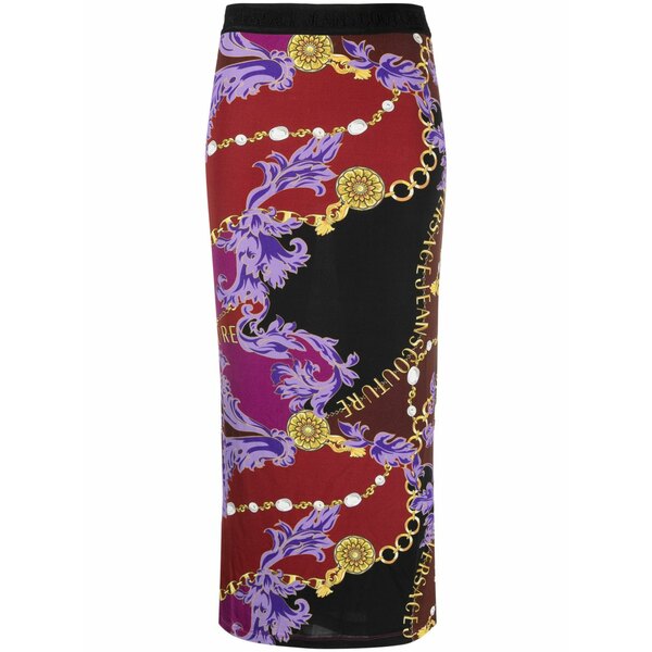 呼びりん探し回る レディース スコート ボトムス Logo couture-print MIDI skirt Red