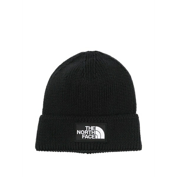 ノースフェイス メンズ 帽子 アクセサリー Logo-patch beanie Black｜asty