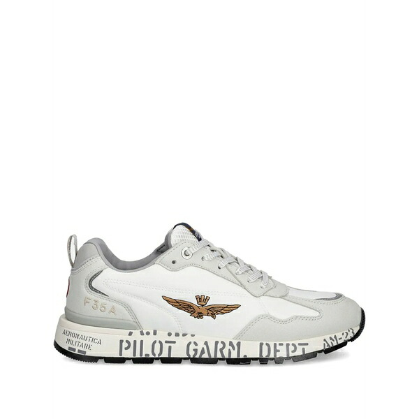 アエロナウティカ ミリターレ メンズ スニーカー シューズ Embroidered-logo sneakers White
