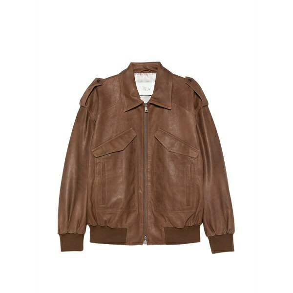 テラ レディース 上衣＆上衣 アウター Flap-pocket bomber jacket Brown