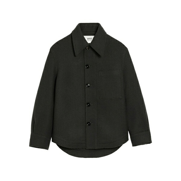 意中の女 メンズ 上衣＆上衣 アウター Button-up wool jacket Black