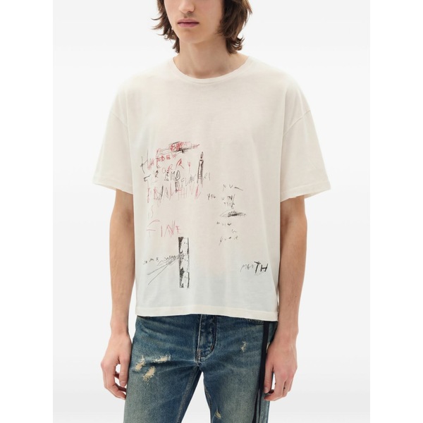 アン ドゥムルメステール メンズ ティーシャツ トップス Lu relaxed-fit graphic t-shirt Neutrals