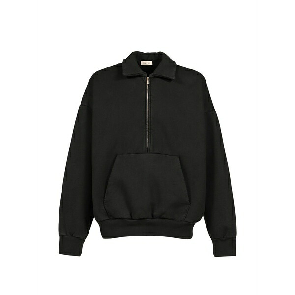 フィアオブゴッド メンズ パーカー・スウェットシャツ アウター Half-zip front-pouch sweater Black