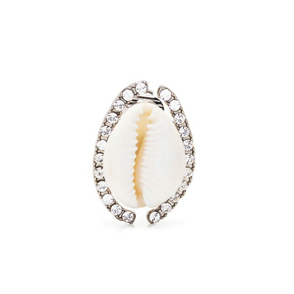 ディースクエアード メンズ ピアス・イヤリング 付属物 Crystal-embellished shell earring Silver