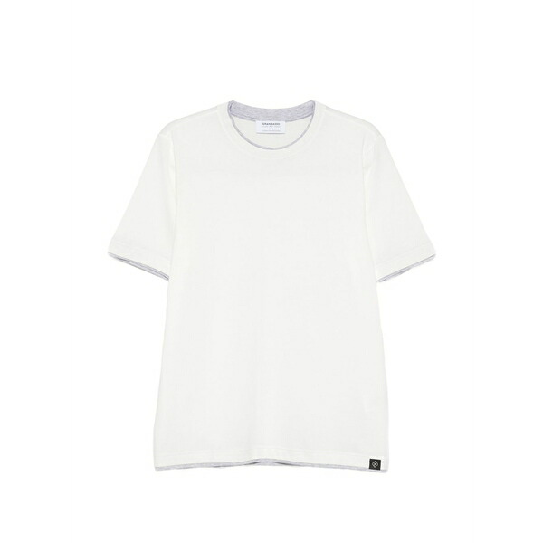 グランサッソ メンズ Tシャツ トップス Crew-neck t-shirt White｜asty