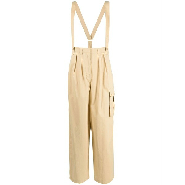 ケンゾー レディース カジュアルパンツ ボトムス Straight-leg braces cargo trousers Neutrals|asty