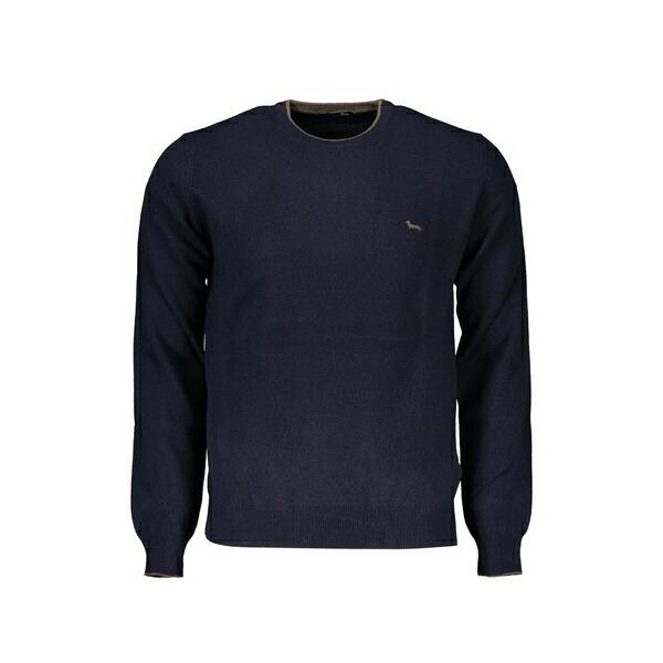 ハーモント \u0026 知恵袋 メンズ 編み物\u0026プルオーバー アウター Logo-embroidered crew-neck sweater Blue