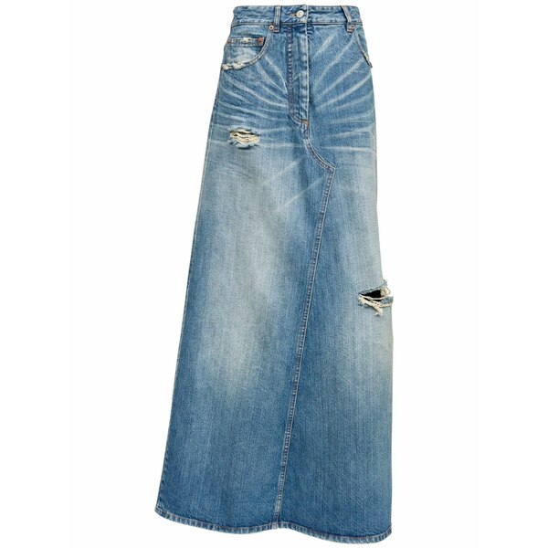マルタンマルジェラ レディース スコート ボトムス Logo-patch MIDI skirt Blue