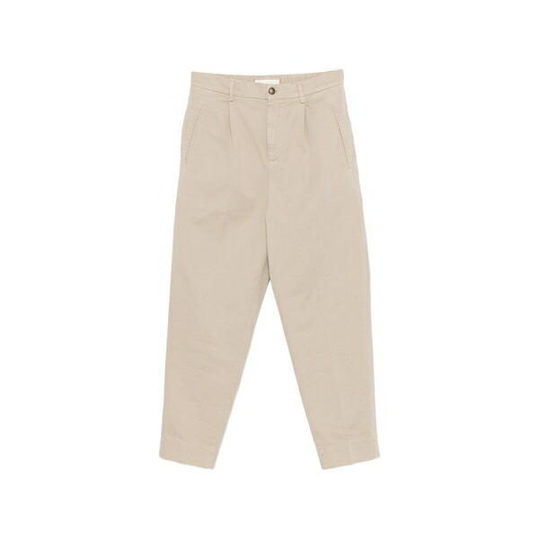 ボヌール メンズ 心地よいズボン下 ボトムス Pleated straight-leg trousers Neutrals