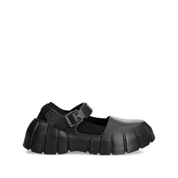 デジグアル レディース サンダル シューズ Buckle-strap chunky sole ballet flats Black