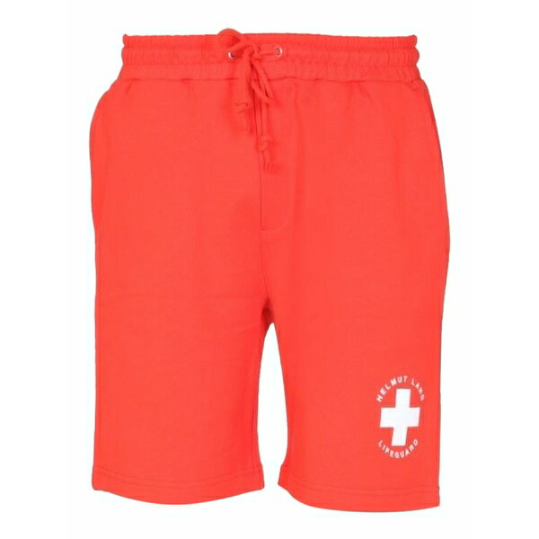 ヘルムート 言葉づかい メンズ 心地よいズボン下 ボトムス Drawstring graphic shorts Red